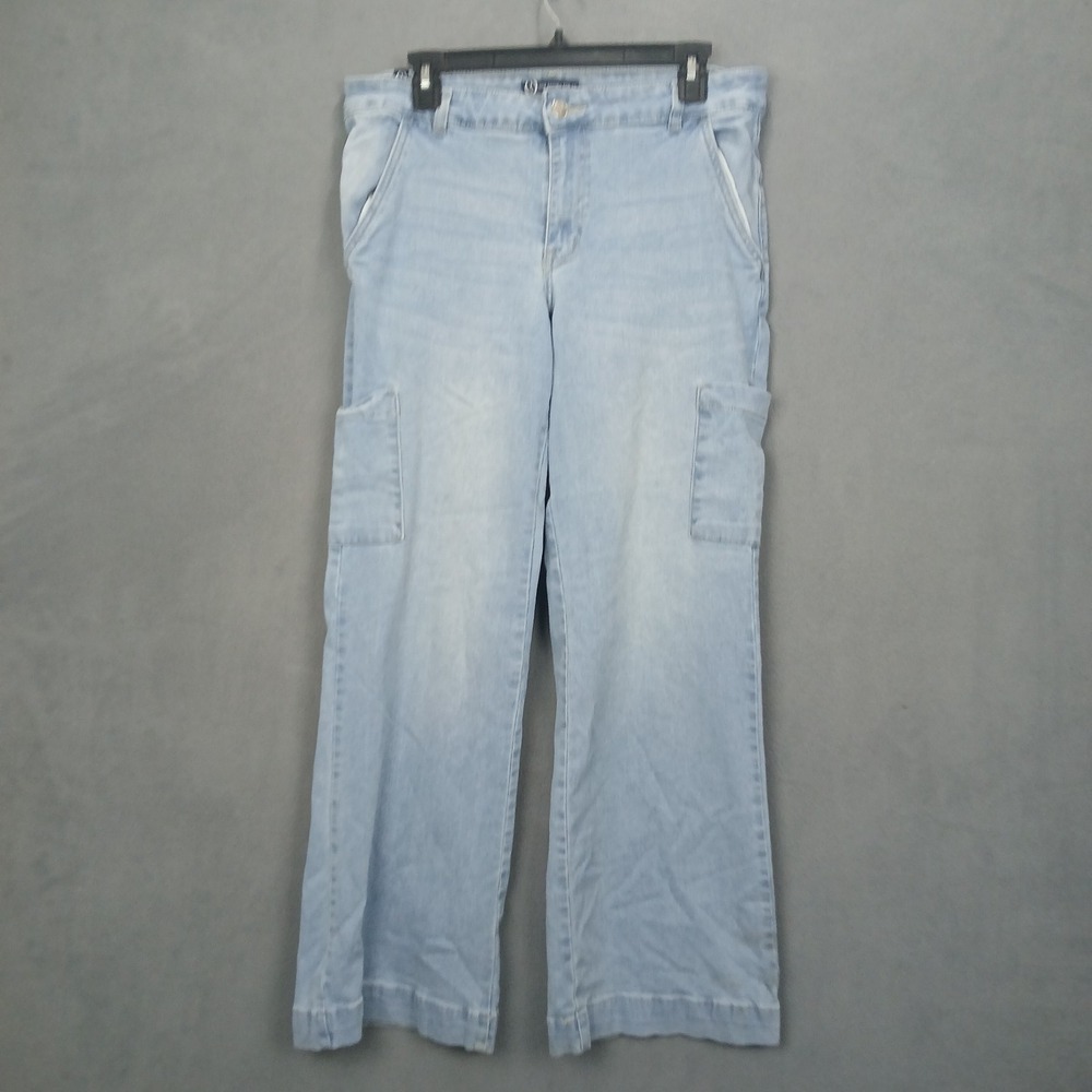 Our Republic For All Cargo Jeans Womens 10 Light Blue Denim Mid Rise Wide Leg